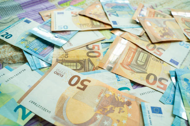 istock Euro money bill vaious value background 1193526206
