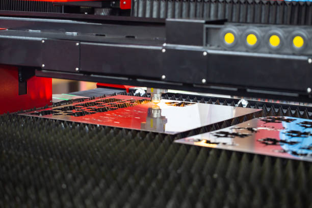 istock CNC fiber laser cutting machine 1193528295