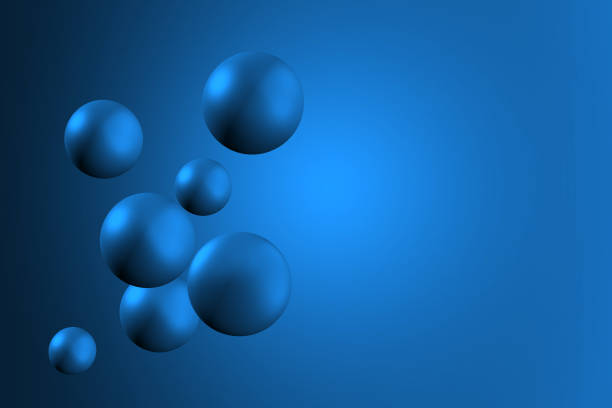 Decorative balls flying on abstract  background on toning in classic blue color, creative design of 2020