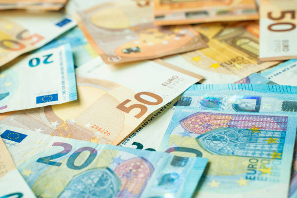 istock Euro money bill vaious value background 1193530540
