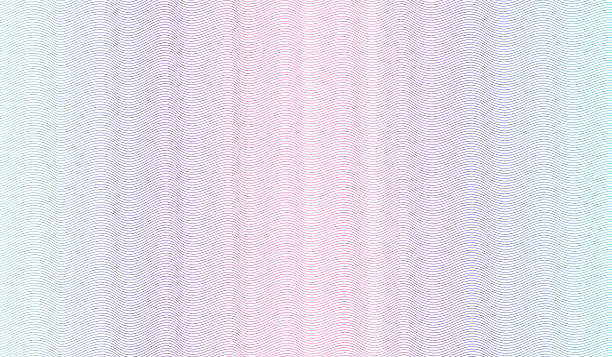 illustrations, cliparts, dessins animés et icônes de motif de filigrane rose, bleu et sarcelle. conception d'art de ligne. courbes en zigzag subtiles. fond abstrait de vecteur. gradient multicolore. modèle de guilloche pour la protection de l'argent, passeport, billet de banque, chèque. illustration eps10 - passeport
