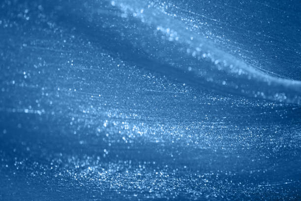 blue classic silver glitter chiffon veil christmas fantasy background trendy color of year 2020 tulle netting defocused pattern navy texture macro photographie - mousseline de soie photos et images de collection