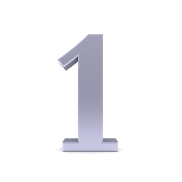 istock number 1 one silver sign 3d 1193531930