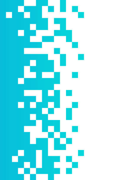 Pixel Dot Edge Pattern Divider Transition Pixel border edge divider transition element. pixelated illustrations stock illustrations