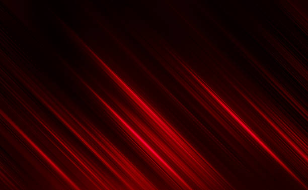 abstracto rojo y negro son patrones de luz con el degradado es el con la pared de suelo textura metal suave tecnología diagonal fondo negro oscuro elegante limpio moderno. - nobody copy space equipment high up fotografías e imágenes de stock