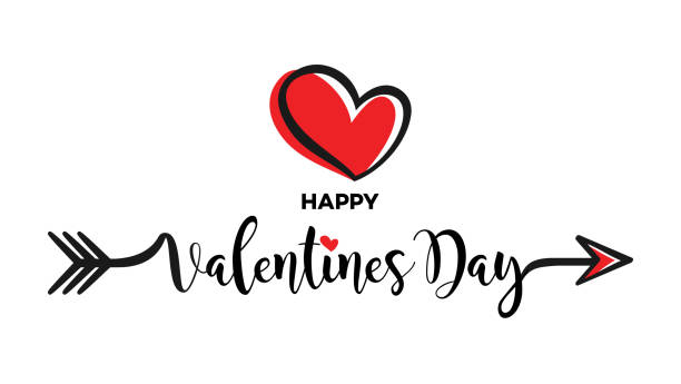 Vector stock illustration of the Valentines Day Calligraphy Banner with Heart.