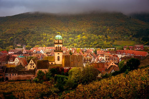 Kaysersberg is a very famous town with many half-timbered houses in Alsace in France.