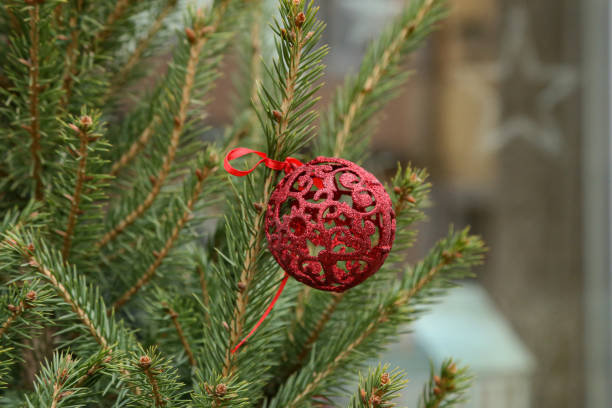 istock Beautiful bright balls hang on the Christmas tree 1193536479