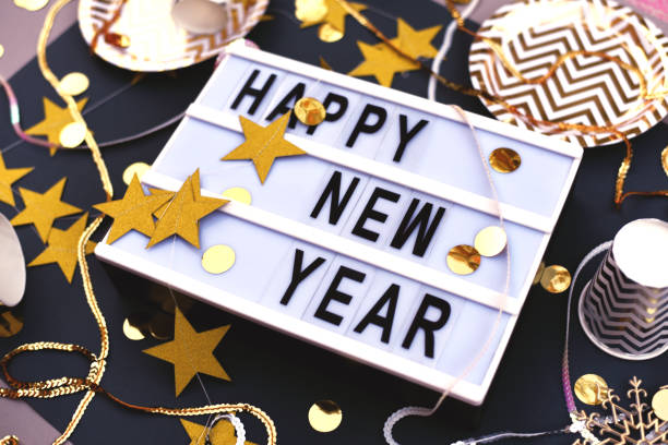 istock Light box with the inscription happy new year. 1193540124