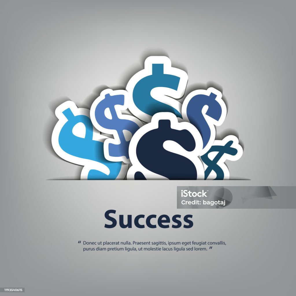 Financial Success - Dollar Signs Design Concept Various Blue Paper Cut Dollar Signs - Abstract Business and Financial Success Concept Background Design in Editable Vector Format Dollar Sign stock vector