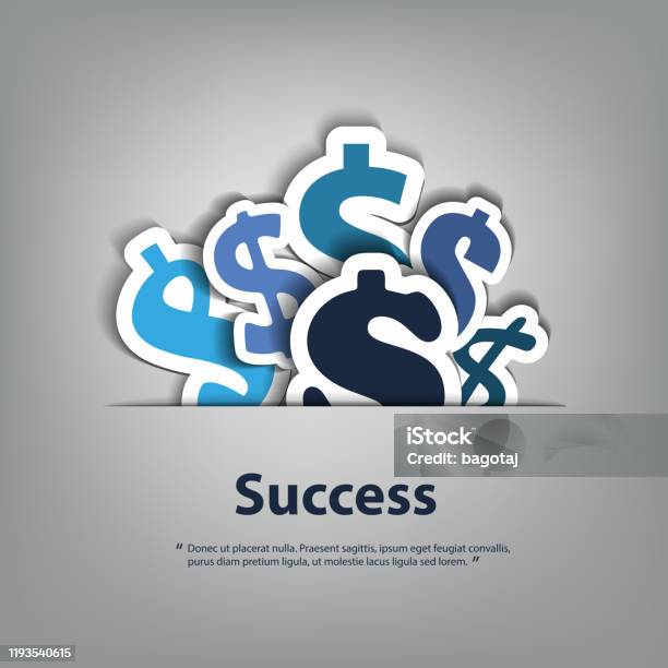Financial Success Dollar Signs Design Concept Stock Illustration - Download Image Now - Dollar Sign, Savings, Currency