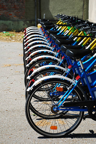 istock Wheels on Row of Bikes 119354262