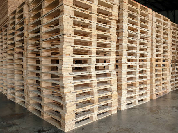 istock Stack of wooden pallets 1193543465