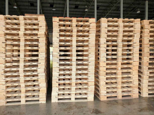 istock Stack of wooden pallets 1193543470