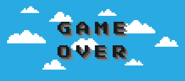 Game Over Text Isolated On Cloud Blue Background Stock Illustration -  Download Image Now - Game Over - Short Phrase, Pixelated, Video Game -  iStock