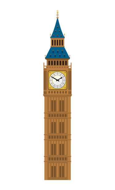 ilustrações, clipart, desenhos animados e ícones de big ben - uk, londres / ilustração vetores de edifícios mundialmente famosos. - torre de relógio