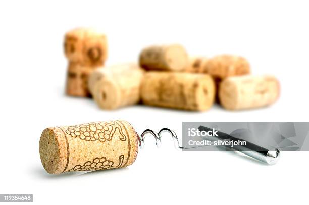 Corkscrew And Wine Corks Stock Photo - Download Image Now - Alcohol - Drink, Bottle Opener, Color Image
