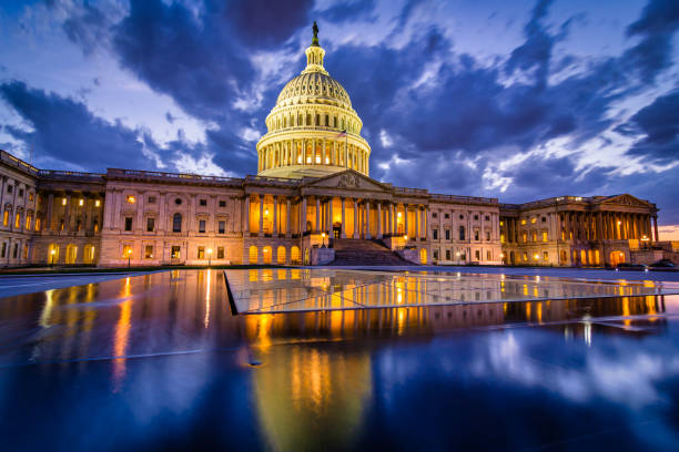 Storm rising over United States Capitol Building, Washington DC Storm rising over United States Capitol Building, Washington DC capitol hill stock pictures, royalty-free photos & images