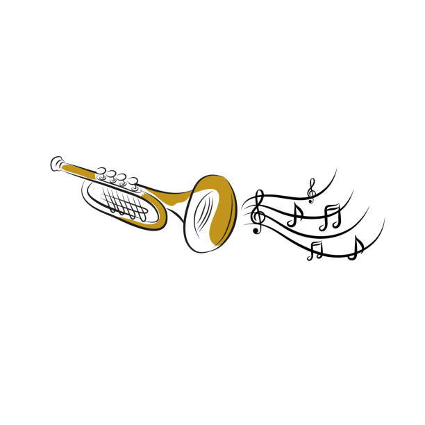 Vector Tay Vẽ Minh Họa Của Kèn Trumpet Đen Trắng Cô Lập Trên Màu Trắng Hình  minh họa Sẵn có - Tải xuống Hình ảnh Ngay bây giờ - iStock