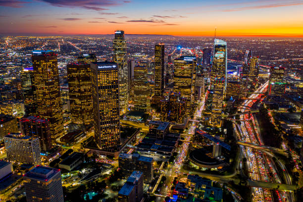 istock Los Angeles, California at night from above 1193556875