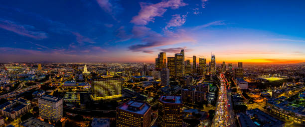 istock Los Angeles, California panorama at night from above 1193557063