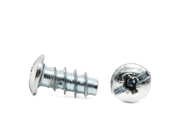 istock Stainless steel screws isolated on a white background 1193560266