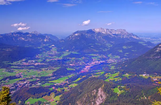 Alps of Bavaria, Germany. Berchtesgaden, aerial view