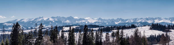 istock Wide winter panorama of Tatra Mountains 1193563784