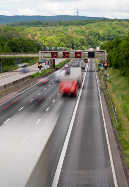 istock traffic on german autobahn with speed limit at 80 km h 1193566048