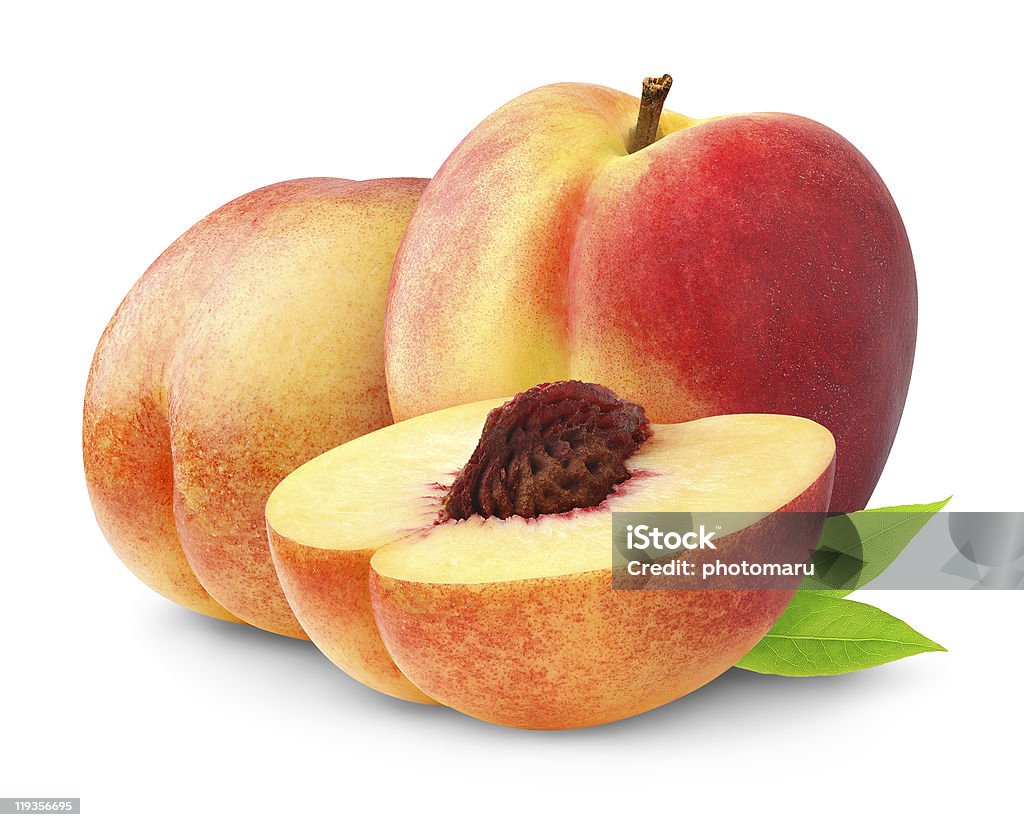 Peaches  Chopped Food Stock Photo