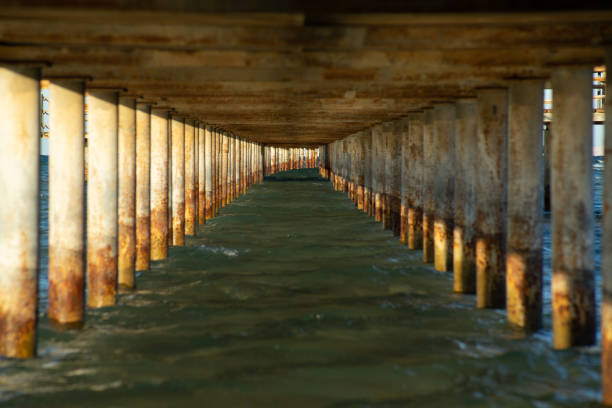 istock View under a jetty on a sunny evening. Focus far. 1193567344