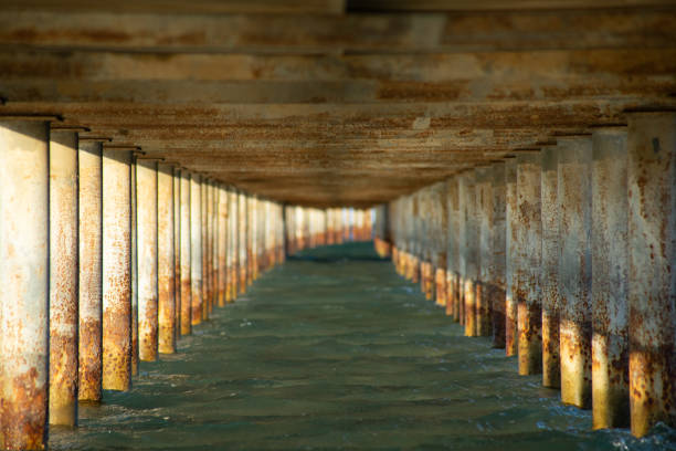 istock View under a jetty on a sunny evening. Focus close. 1193567386