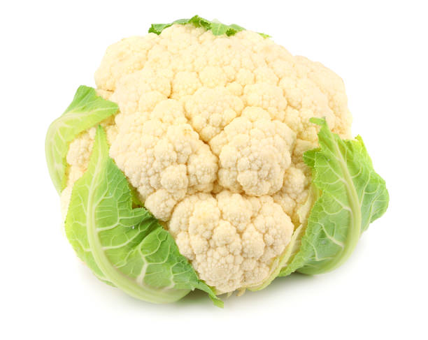 istock cauliflower isolated on white background. head of cauliflower 1193567412