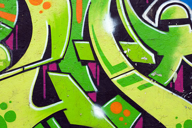 Gren part of graffiti stock photo