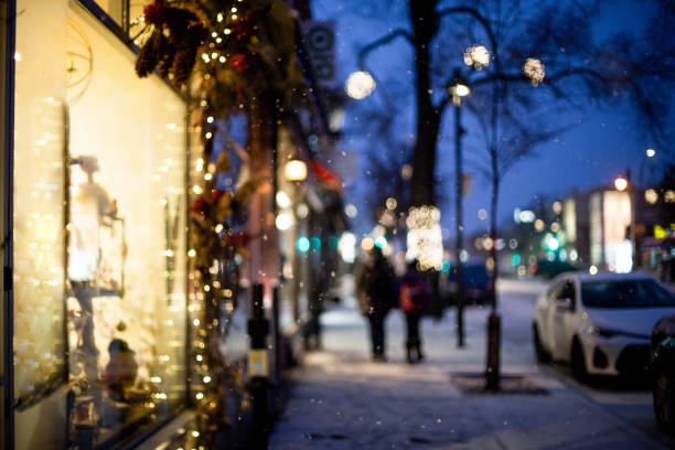 Christmas street at night