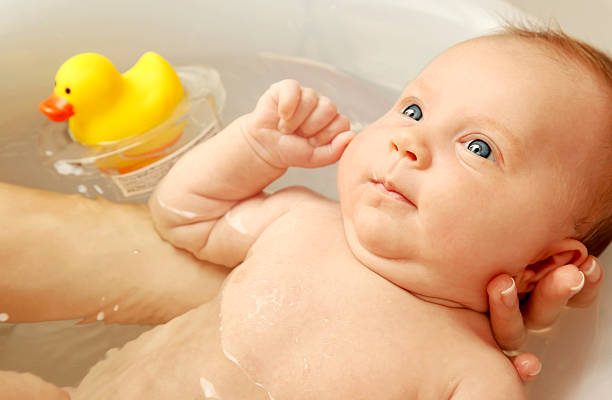 istock Bathing little baby 119357051