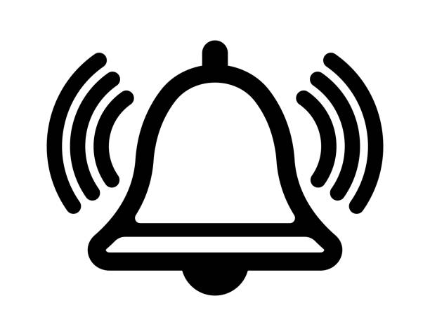 alarm, alarm, ilustracja ikony wektora dzwonka - service bell flash stock illustrations