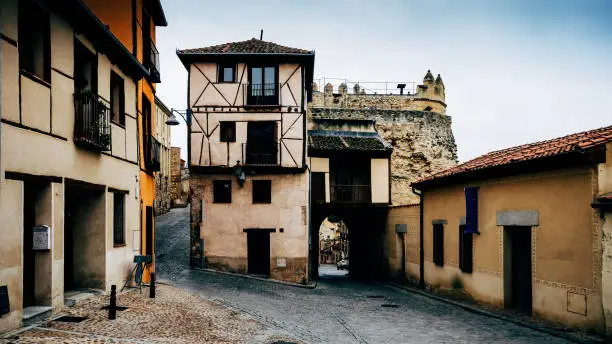 Traditional buildings within the Jewish Quarter of Segovia, Castile-Leon, Spain.