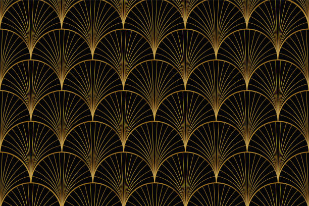 Art deco style - geometric pattern background. Art deco style - vintage geometric pattern background. Vector illustration. art deco stock illustrations