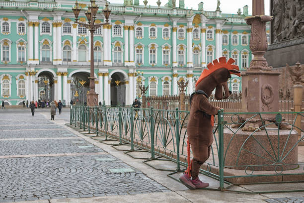 Saint-Petersburg.Russia.November 30.2019.The work of advertising agents.In costumes of animated characters.They offer to take a picture for memory.