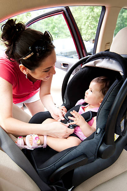 istock Baby in car seat for safety 119357514