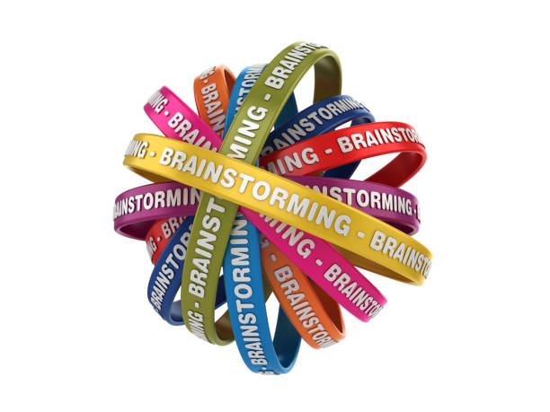 istock Circular Ribbons with BRAINSTORMING Word - 3D Rendering 1193575558