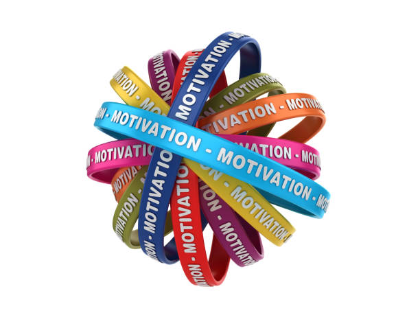 istock Circular Ribbons with MOTIVATION Word - 3D Rendering 1193575579