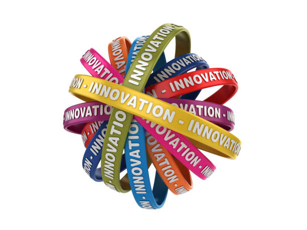 istock Circular Ribbons with INNOVATION Word - 3D Rendering 1193575590