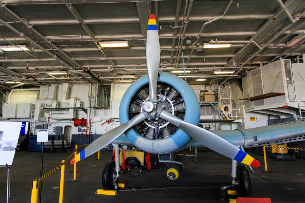 istock propeller aircraft engine on the aircraft carrier 1193581636