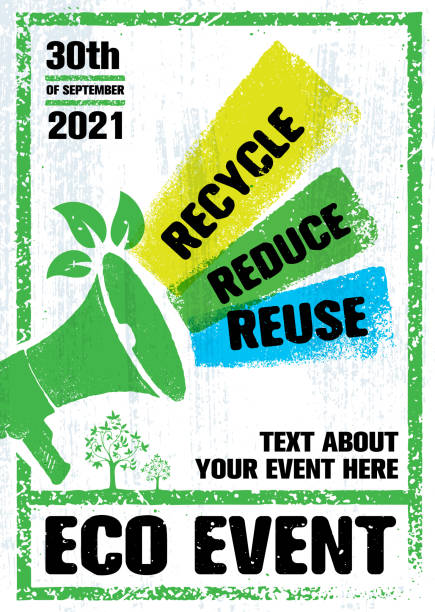 Go Green Eco Event Motivation Banner With Loudspeaker Illustration. vector art illustration
