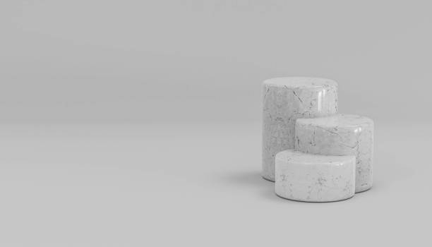 istock abstact white modern architecture background with white marble cylinders 3d illustration render 1193582404