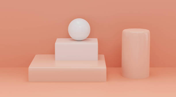 istock Colorful abstract geometric figures. red colored cubes and balls 3d illustration render. 1193584419