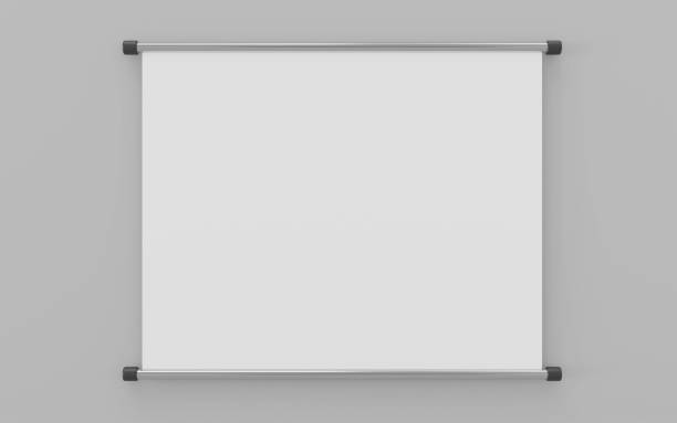 istock Roll up banner with paper canvas texture, isolated on grey background 3d illustration render 1193584995