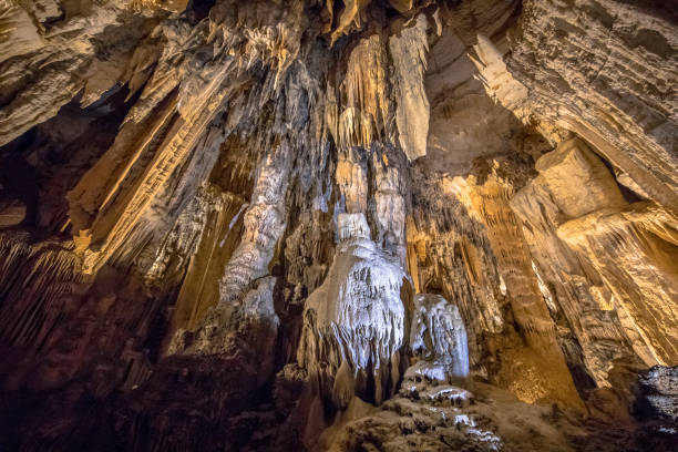 cueva de piedra de goteo francia - dripstone fotografías e imágenes de stock